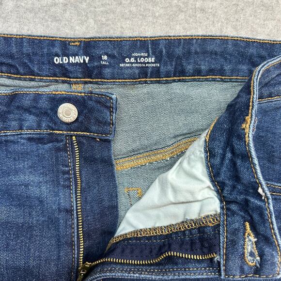 Old Navy High-Rise O.G. Loose Straight Jeans WMNS 18 Tall Blue S/492915-00 Denim - Picture 4 of 12